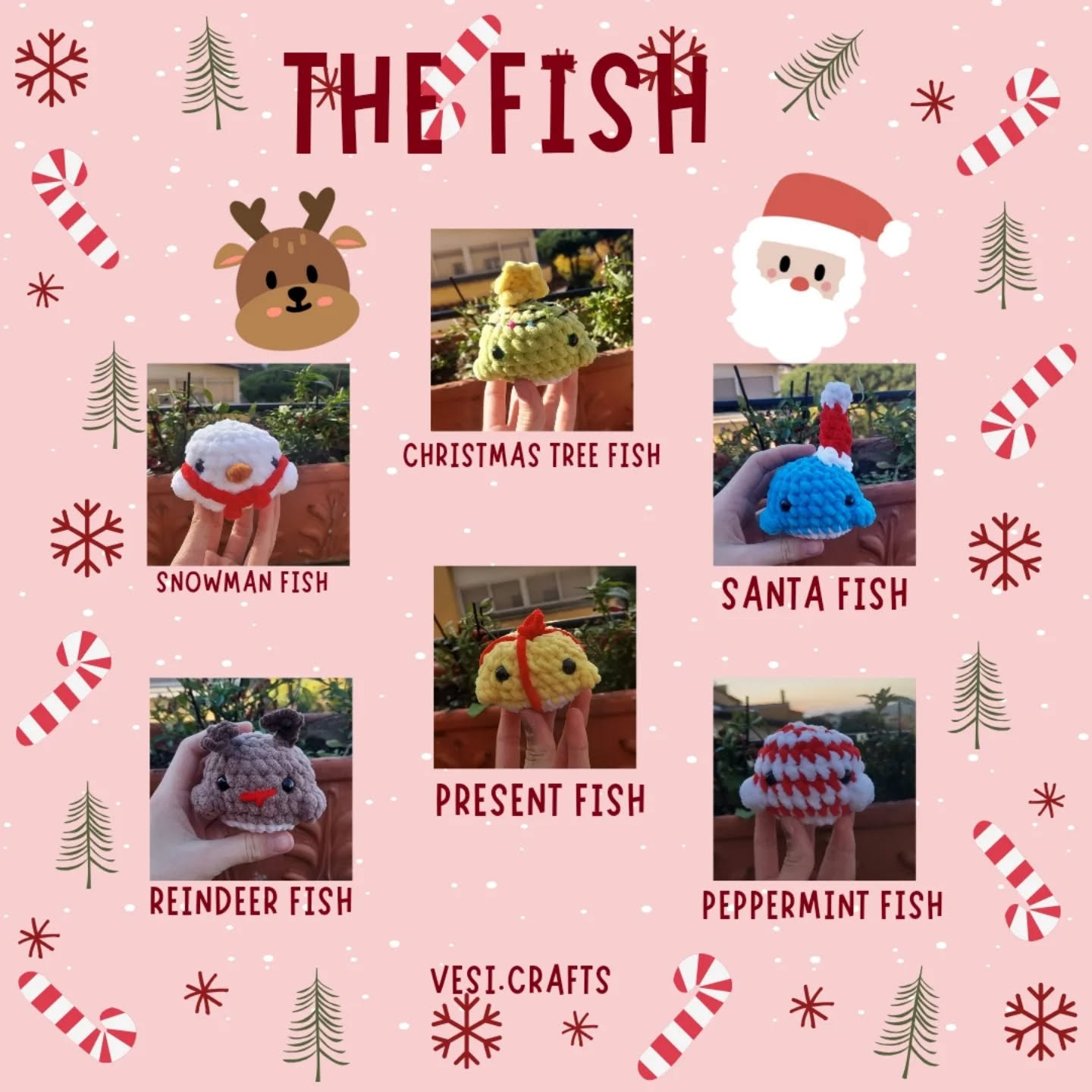 6-in-1 Free Christmas Fish Pattern for Crochet Enthusiasts