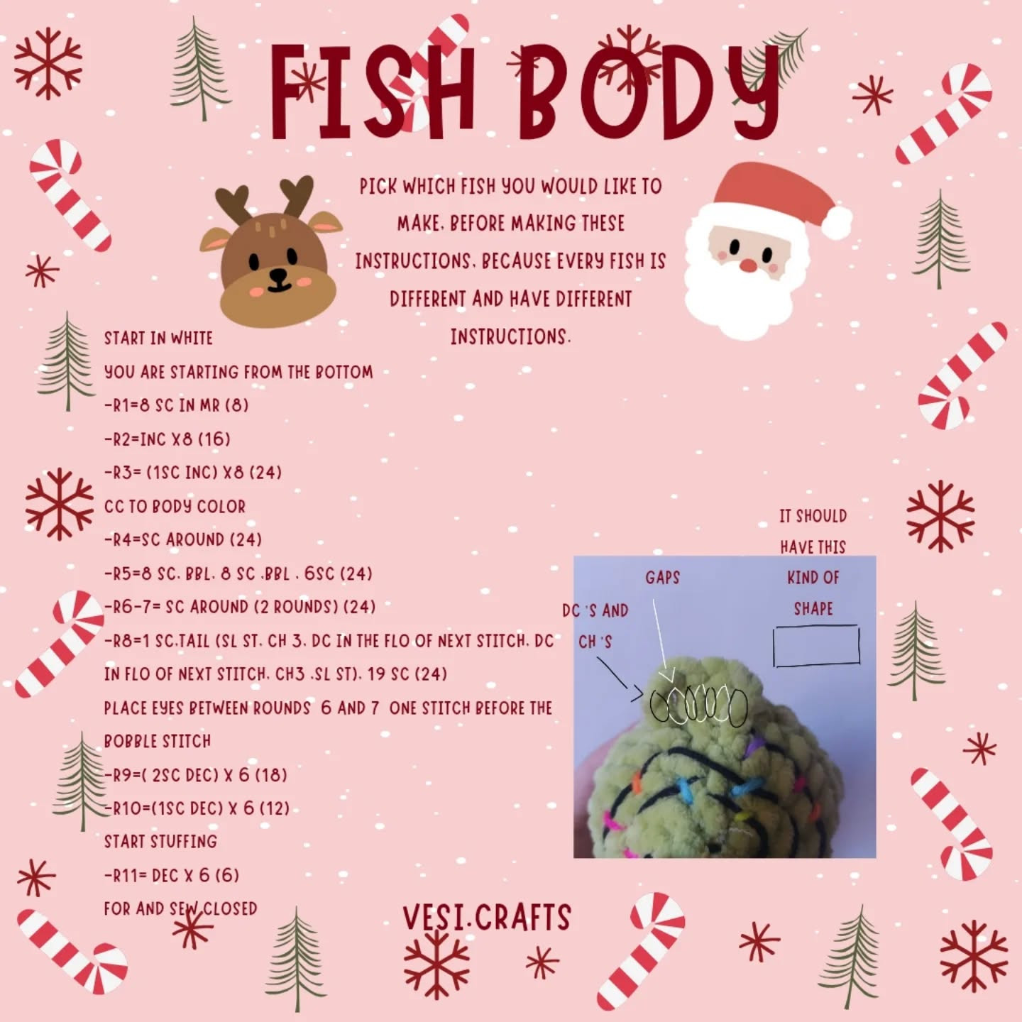 6-in-1 Free Christmas Fish Pattern for Crochet Enthusiasts