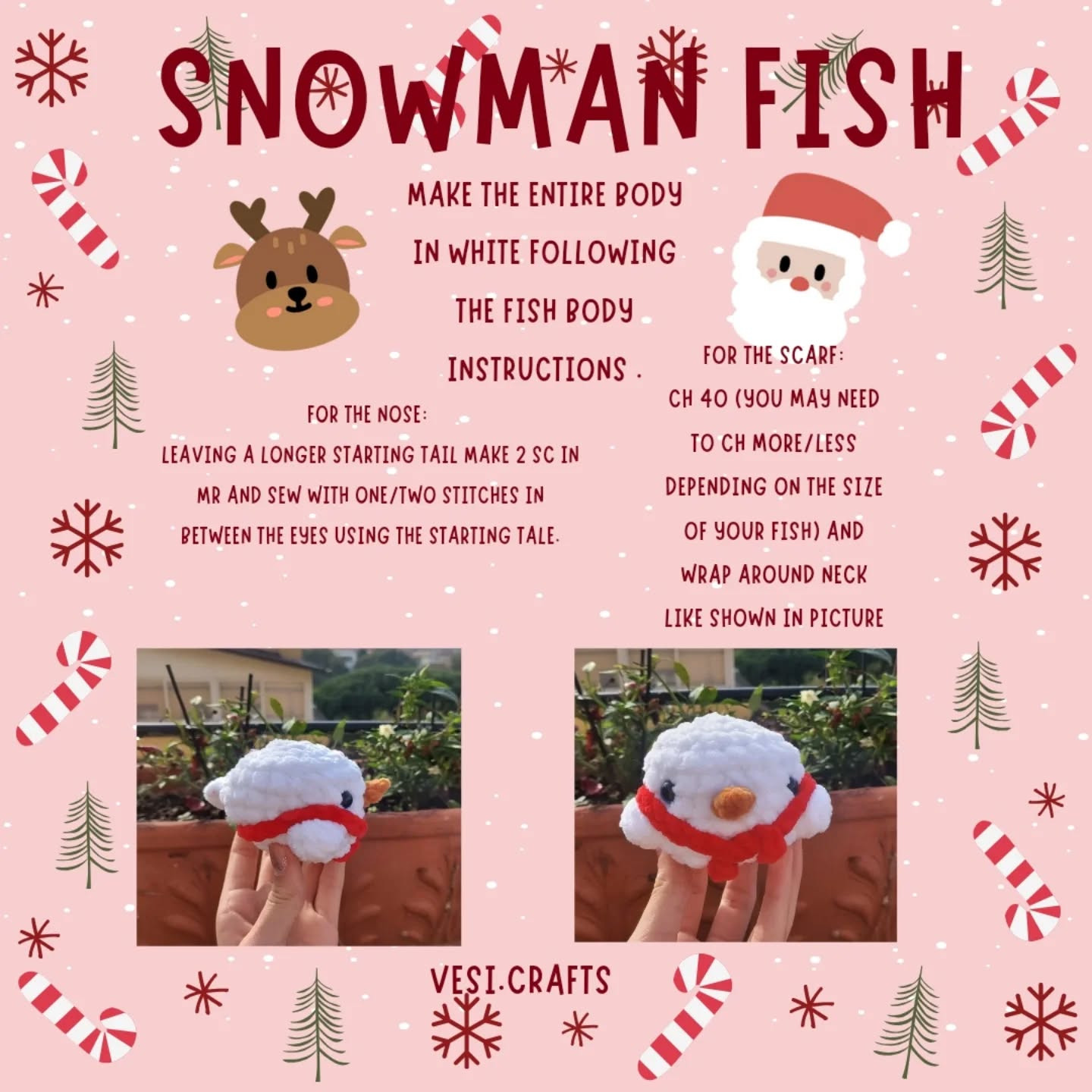 6-in-1 Free Christmas Fish Pattern for Crochet Enthusiasts