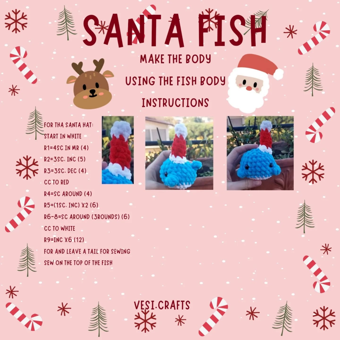 6-in-1 Free Christmas Fish Pattern for Crochet Enthusiasts