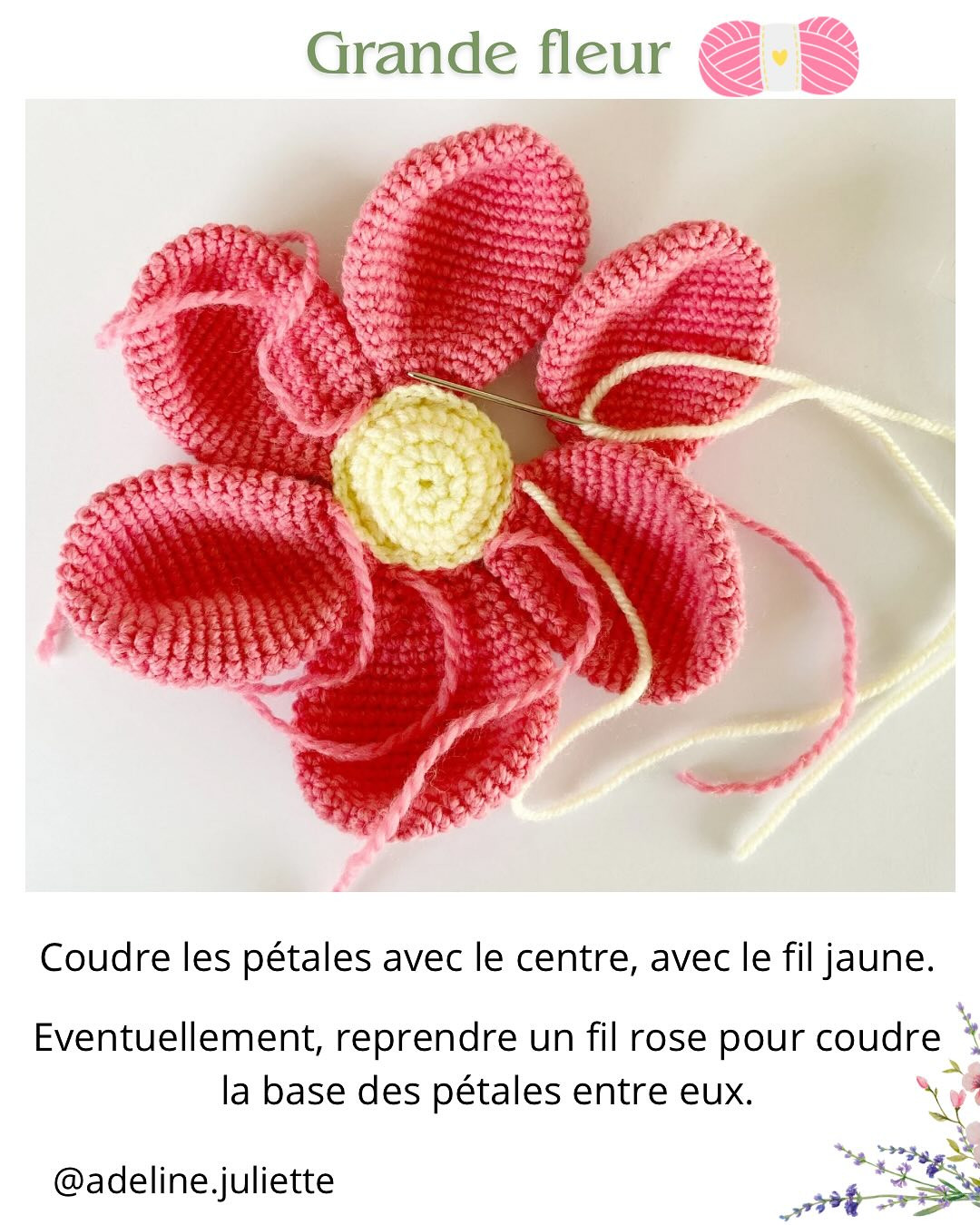 Abeille crochet et grande fleur pour débutants