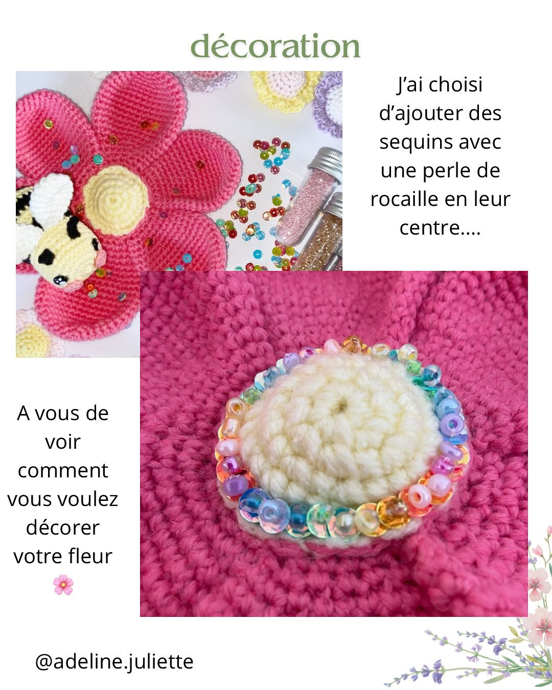 Abeille crochet et grande fleur pour débutants