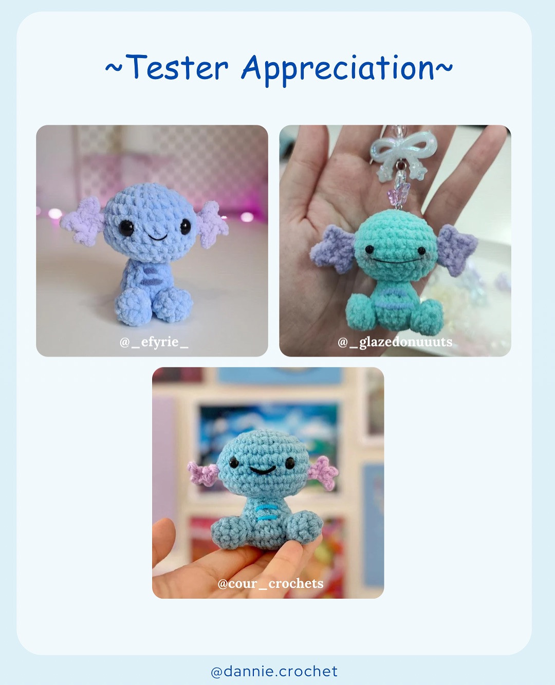 Adorable Blue Amigurumi Creature Crochet Pattern Free