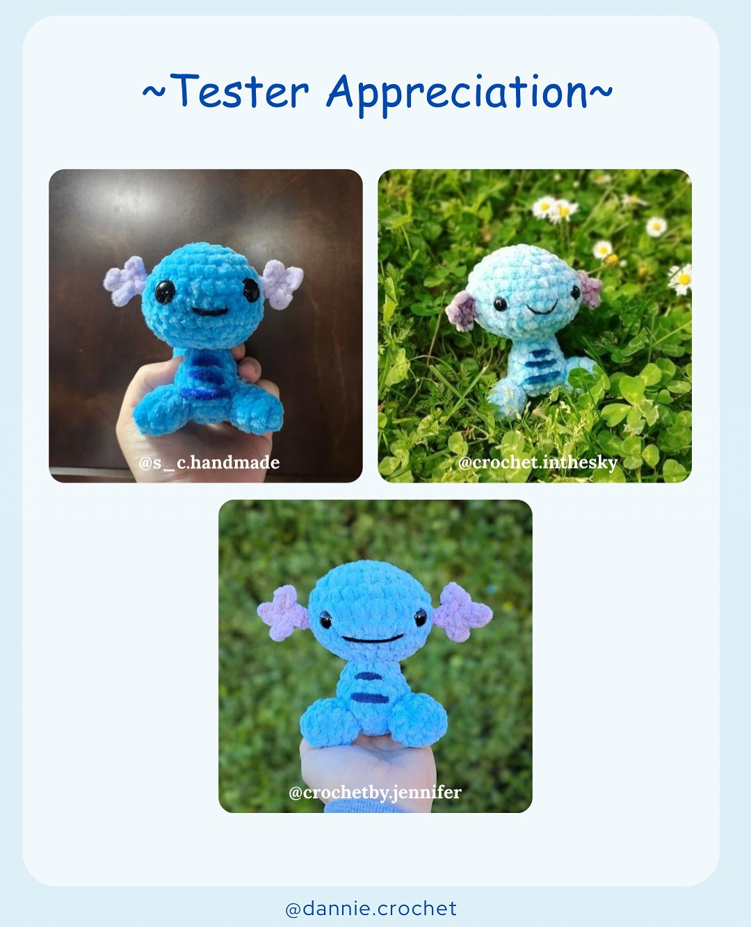 Adorable Blue Amigurumi Creature Crochet Pattern Free