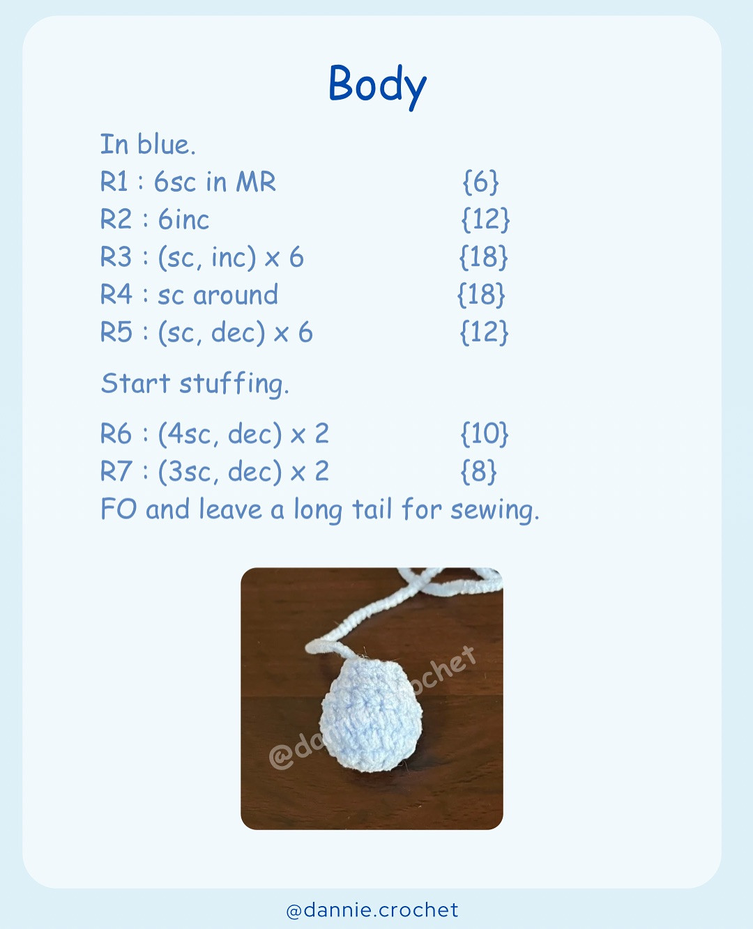 Adorable Blue Amigurumi Creature Crochet Pattern Free