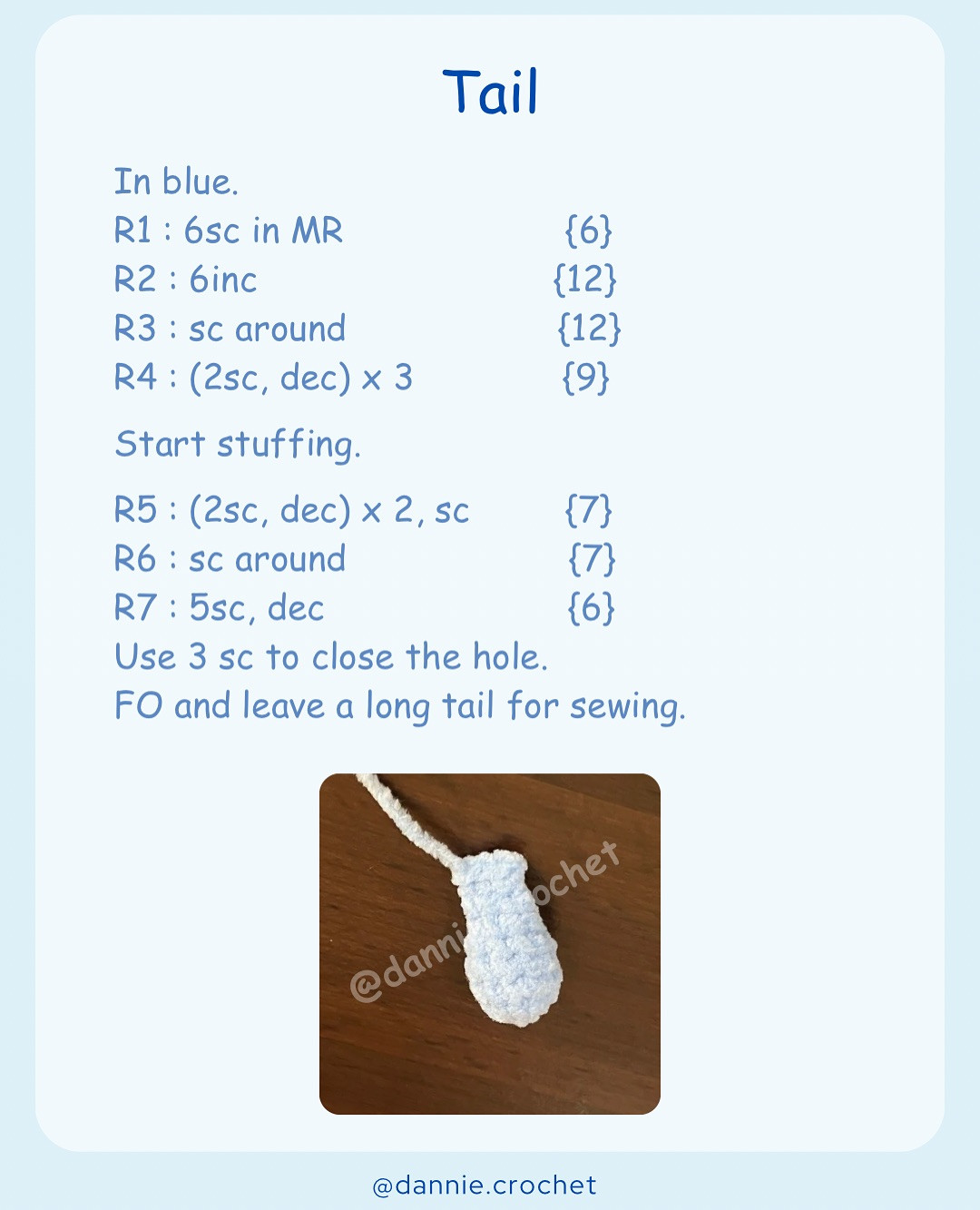 Adorable Blue Amigurumi Creature Crochet Pattern Free