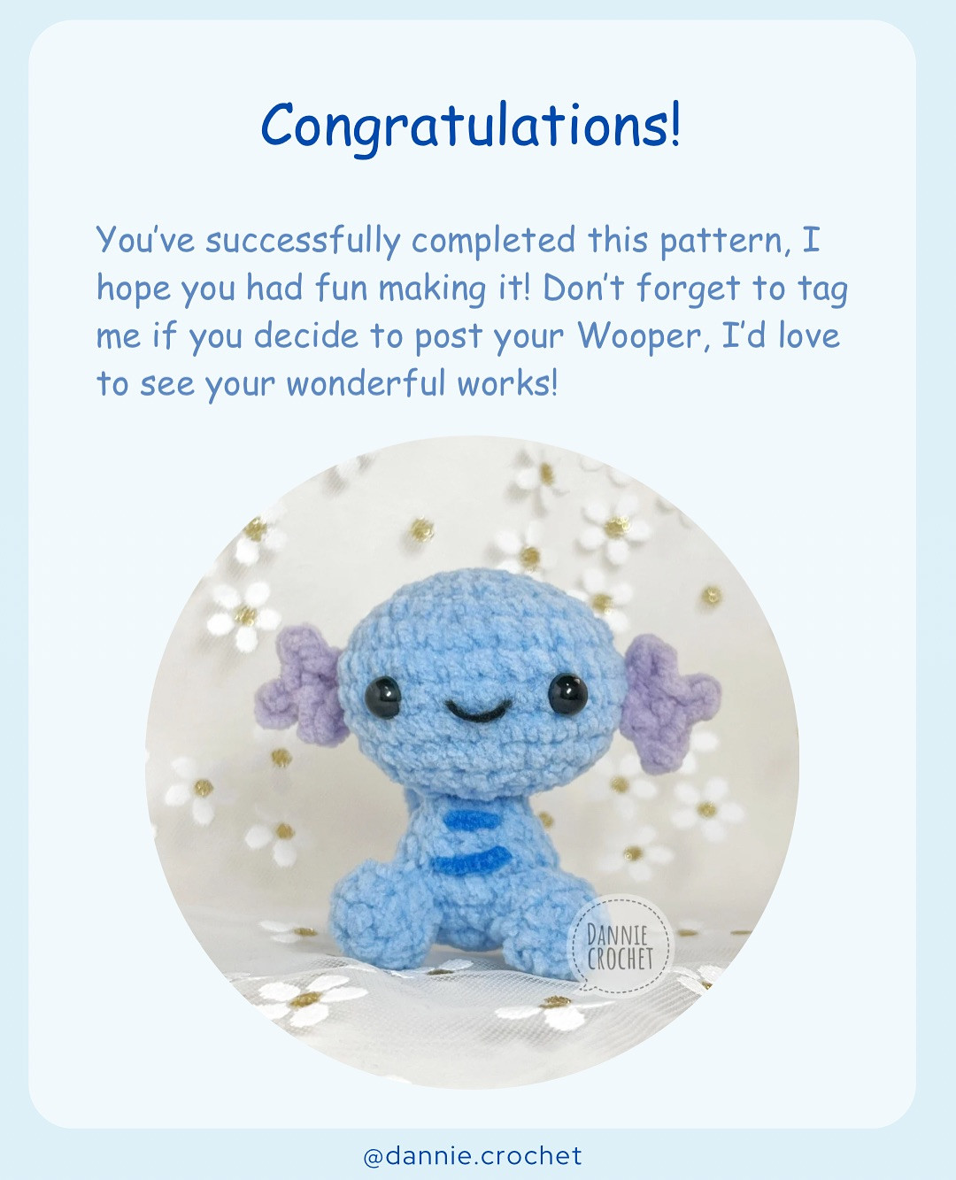 Adorable Blue Amigurumi Creature Crochet Pattern Free