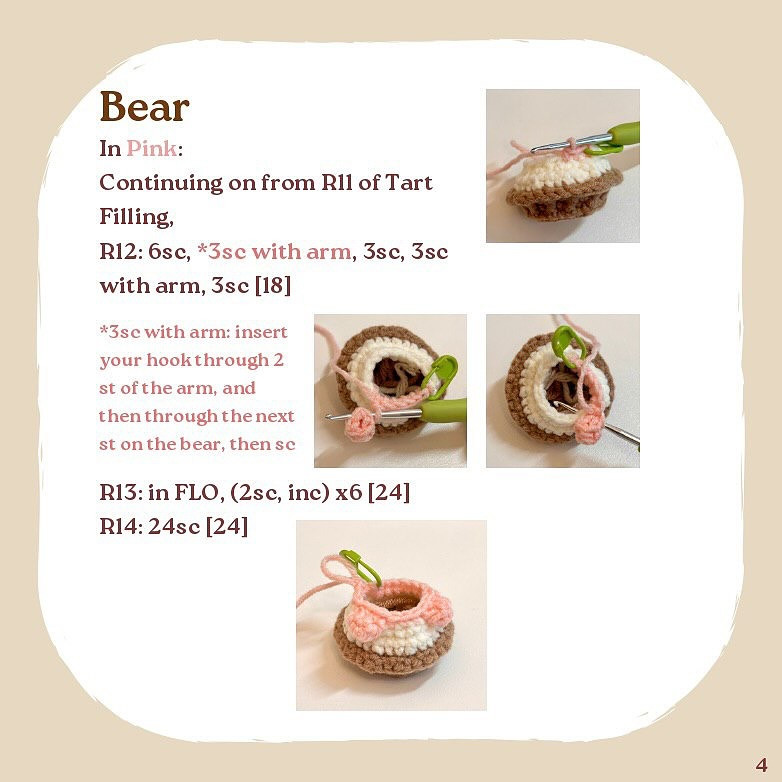 Adorable Crochet Bear Cupcake Pattern - Free and No Sew Required