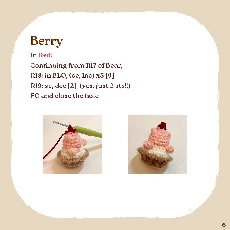Adorable Crochet Bear Cupcake Pattern - Free and No Sew Required