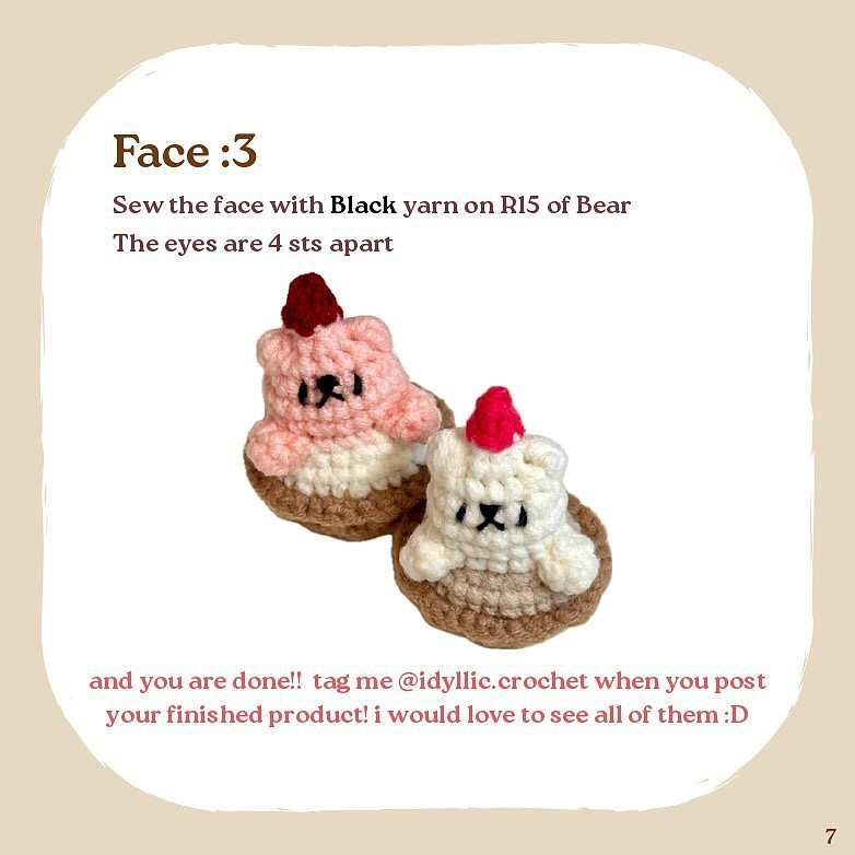 Adorable Crochet Bear Cupcake Pattern - Free and No Sew Required