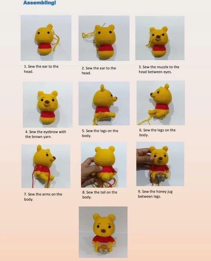 Adorable Crochet Bear Holding a Honey Pot Free Pattern