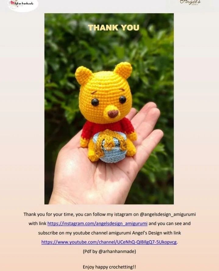 Adorable Crochet Bear Holding a Honey Pot Free Pattern
