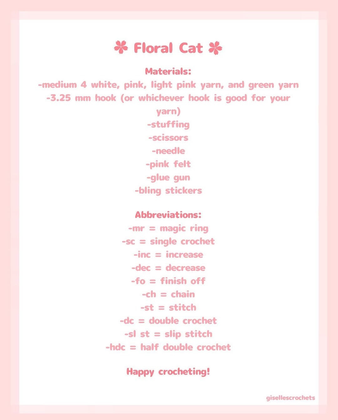 Adorable Crochet Cat with Flower Crown Free Pattern