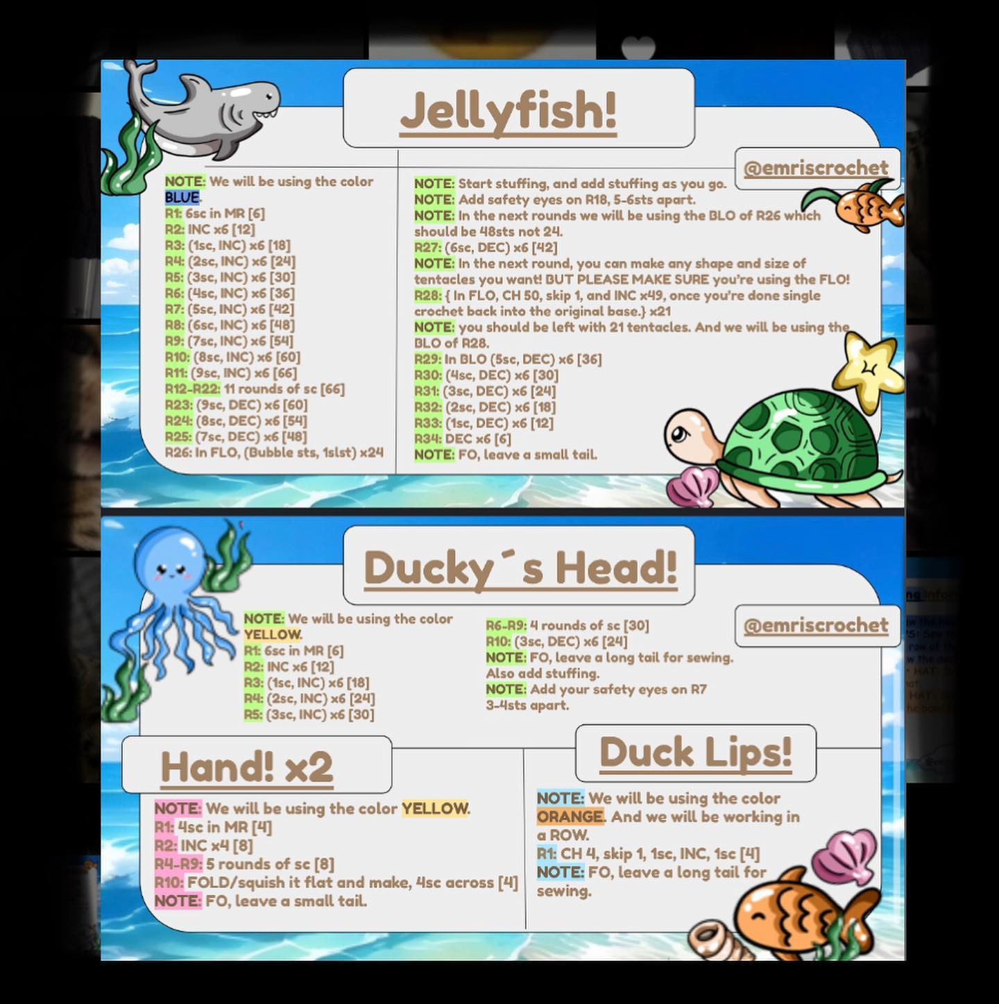 Adorable Crochet Duck and Jellyfish Free Pattern