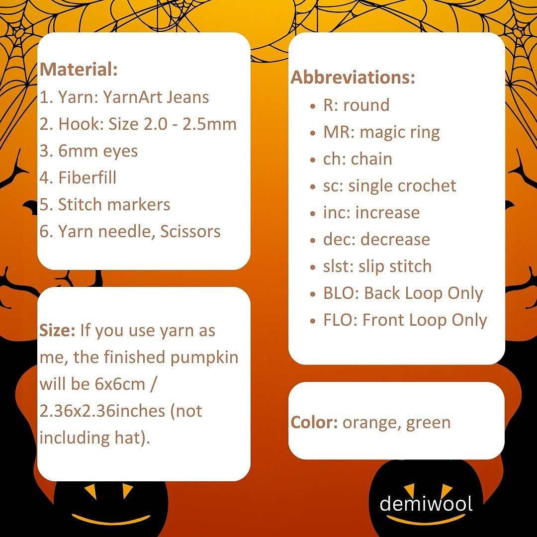 Adorable Crochet Halloween Pumpkin and Friends Pattern