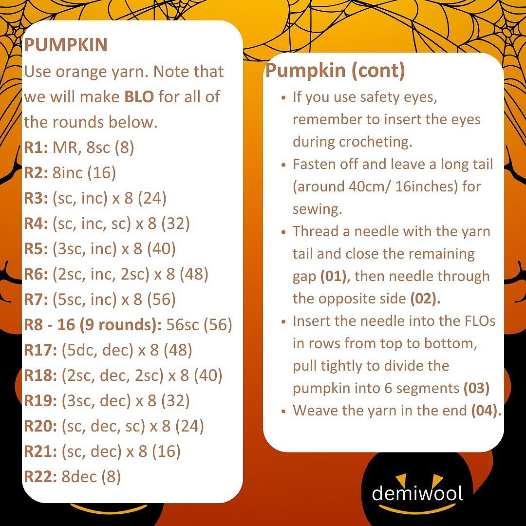 Adorable Crochet Halloween Pumpkin and Friends Pattern