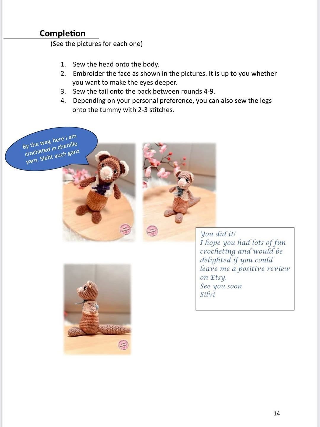 Adorable Crochet Pattern of Illy the Polecat Plush Toy