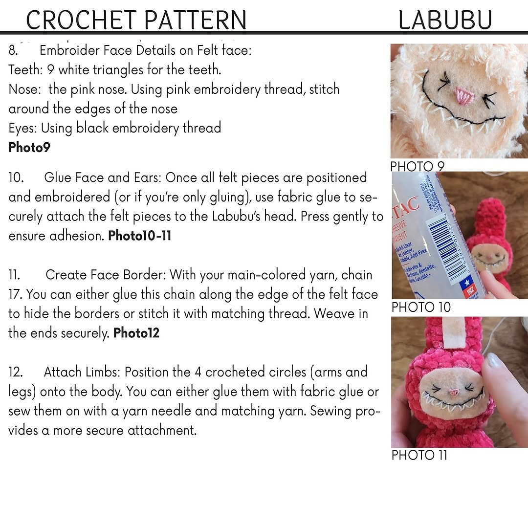 Adorable Labubu Free Crochet Pattern for Keychains