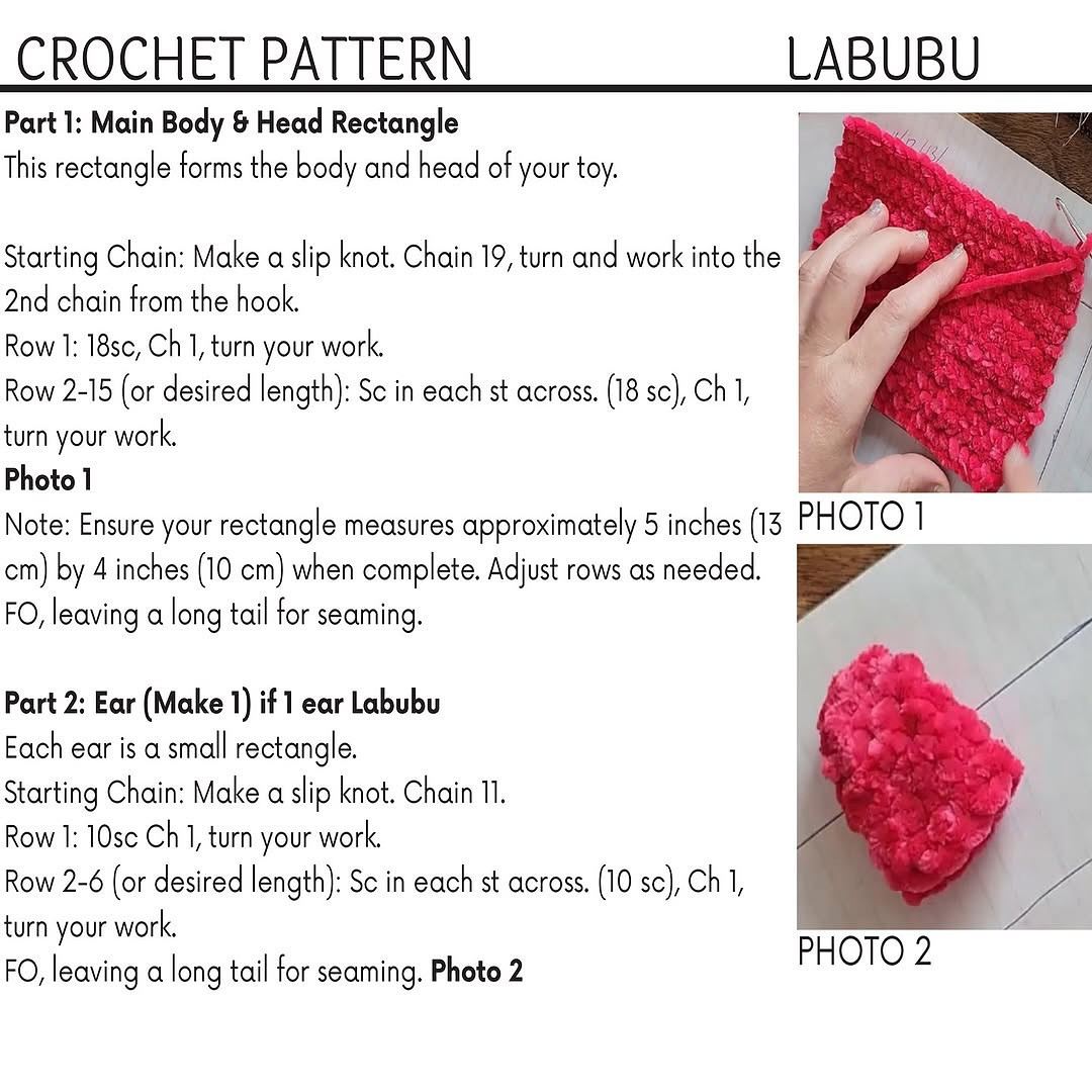 Adorable Labubu Free Crochet Pattern for Keychains