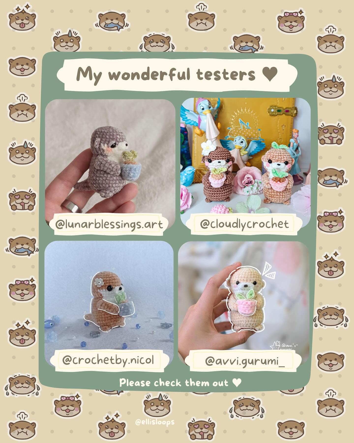 Adorable Otter Crochet Pattern with Plant Pot Accessory