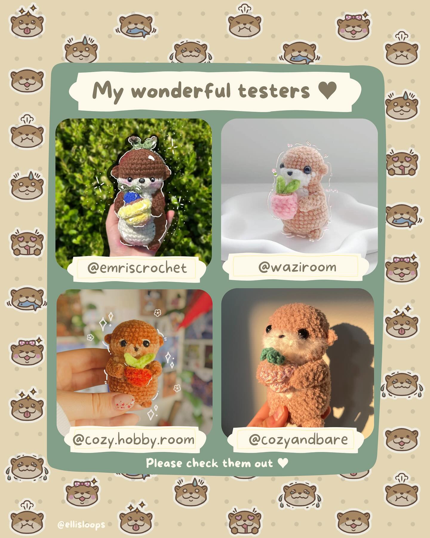 Adorable Otter Crochet Pattern with Plant Pot Accessory