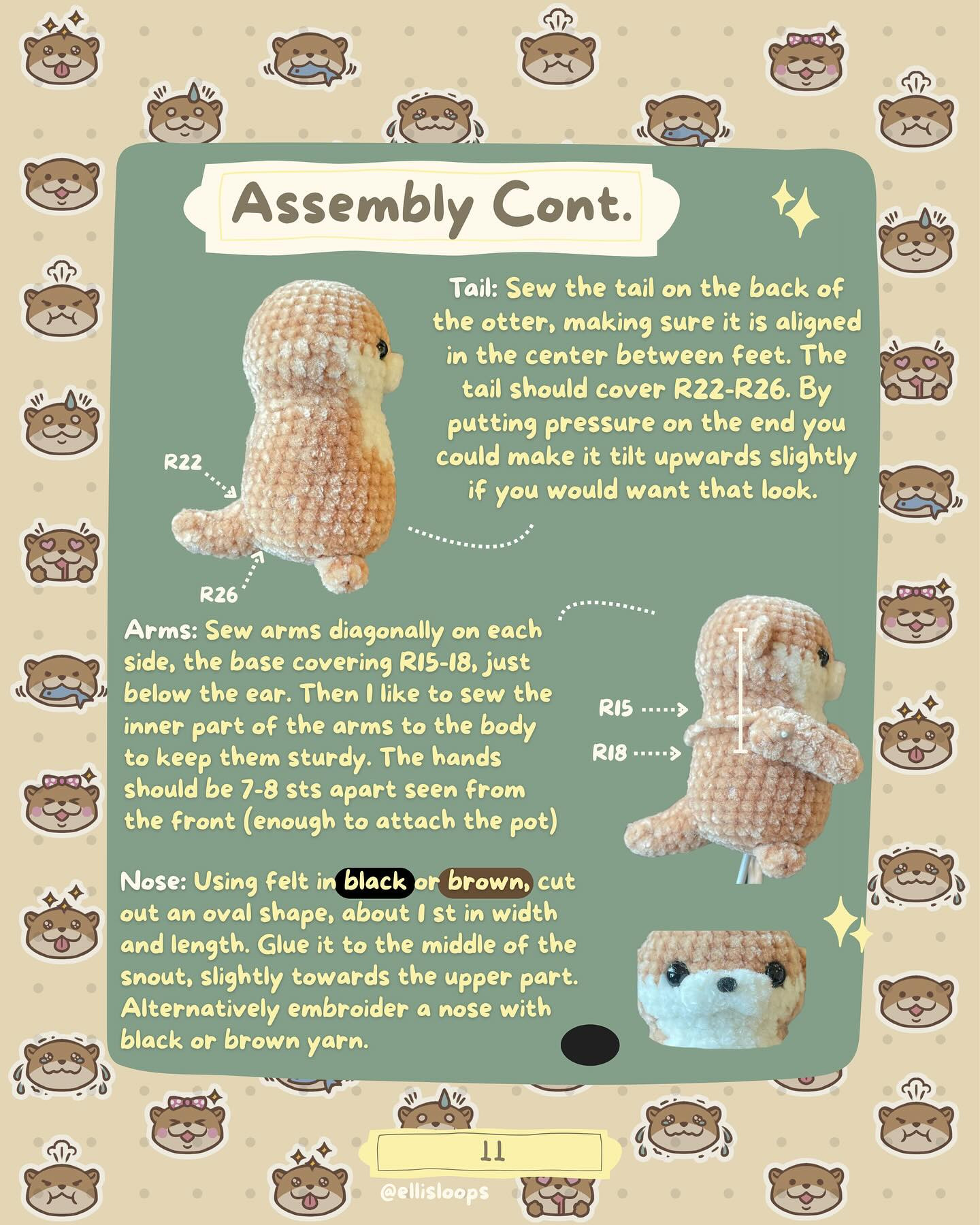 Adorable Otter Crochet Pattern with Plant Pot Accessory