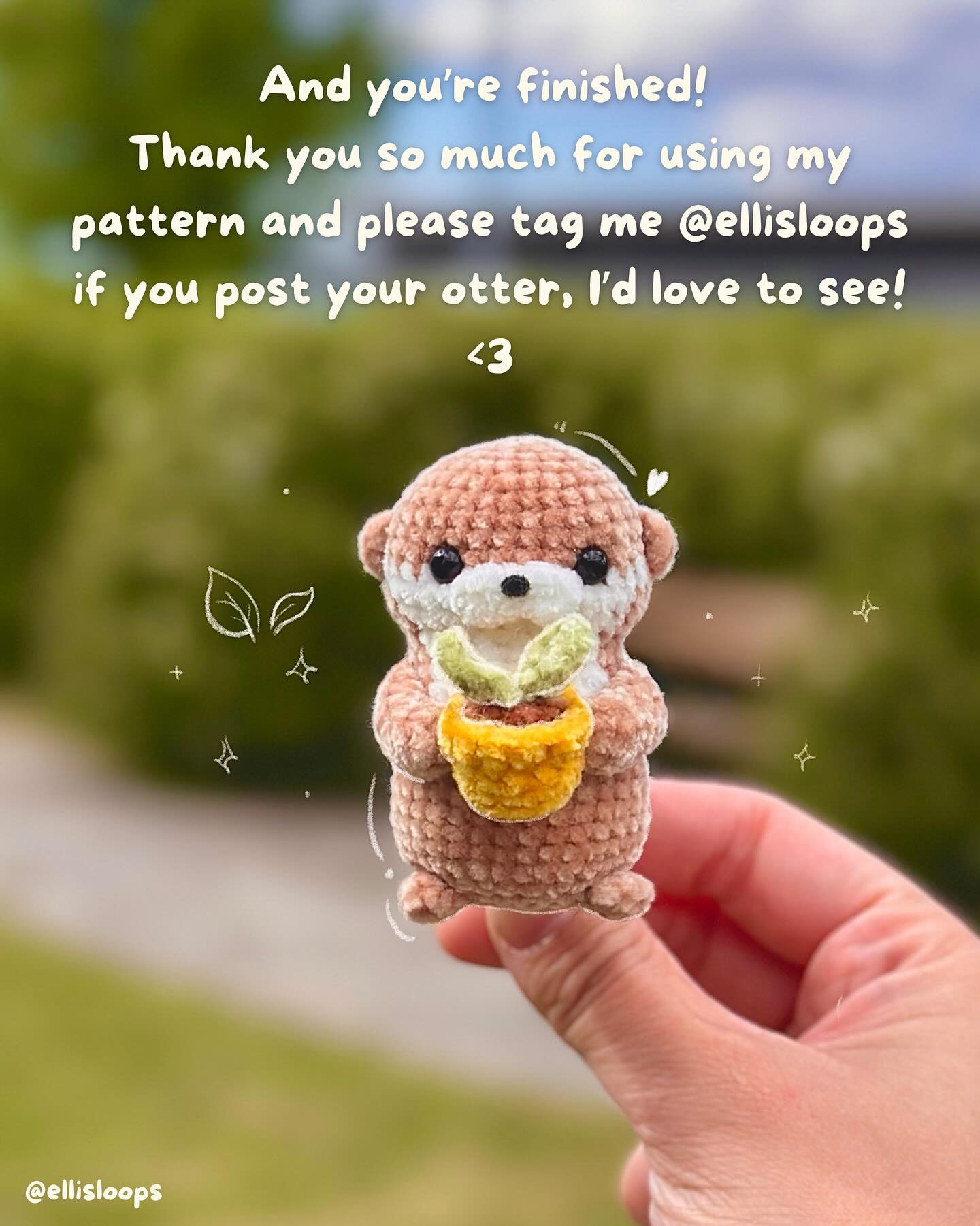 Adorable Otter Crochet Pattern with Plant Pot Accessory