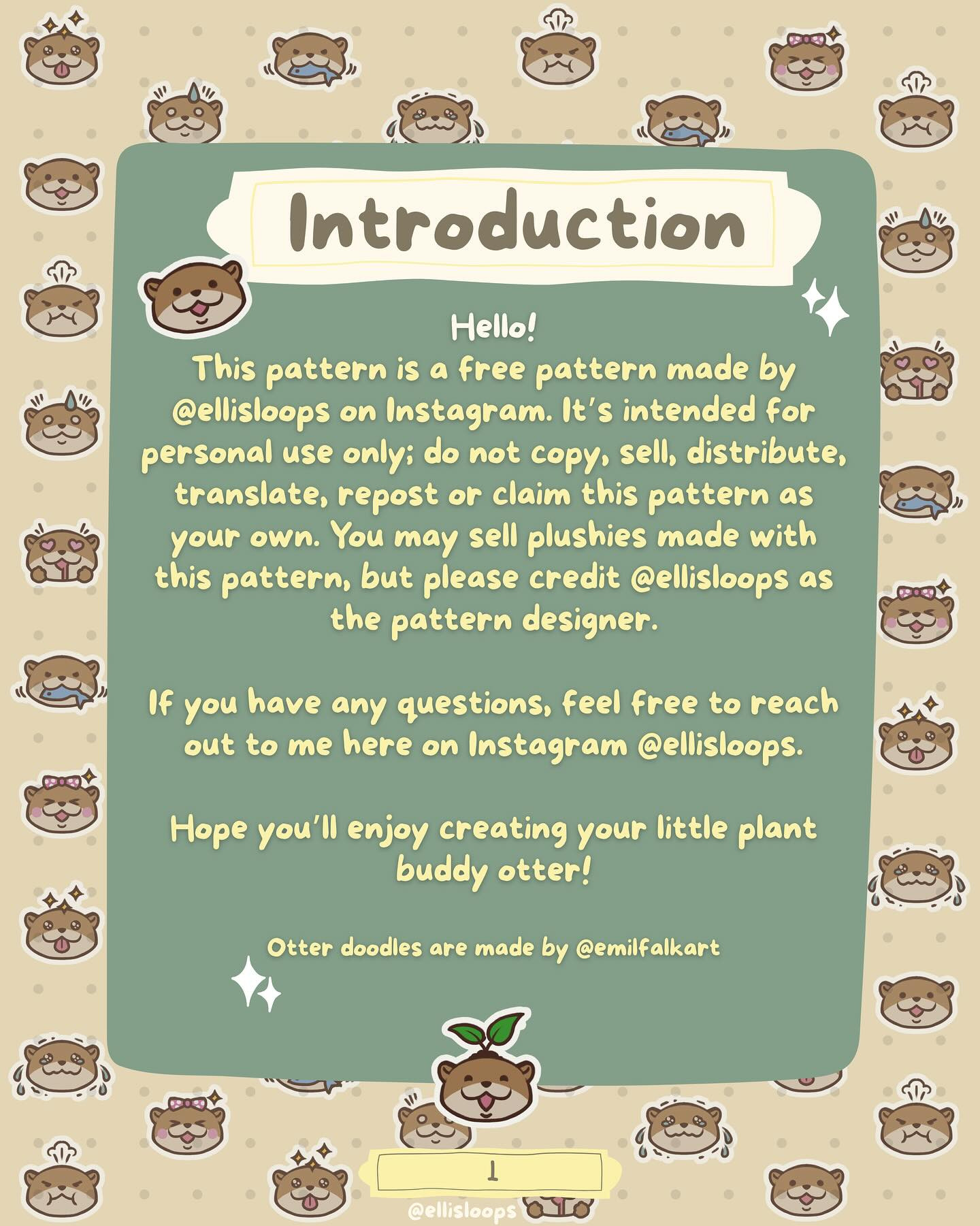 Adorable Otter Crochet Pattern with Plant Pot Accessory