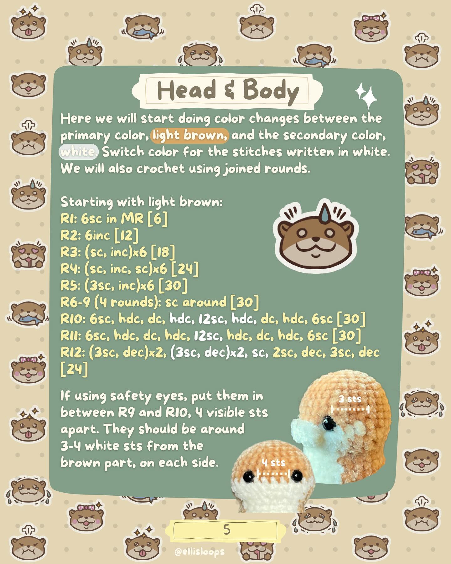 Adorable Otter Crochet Pattern with Plant Pot Accessory