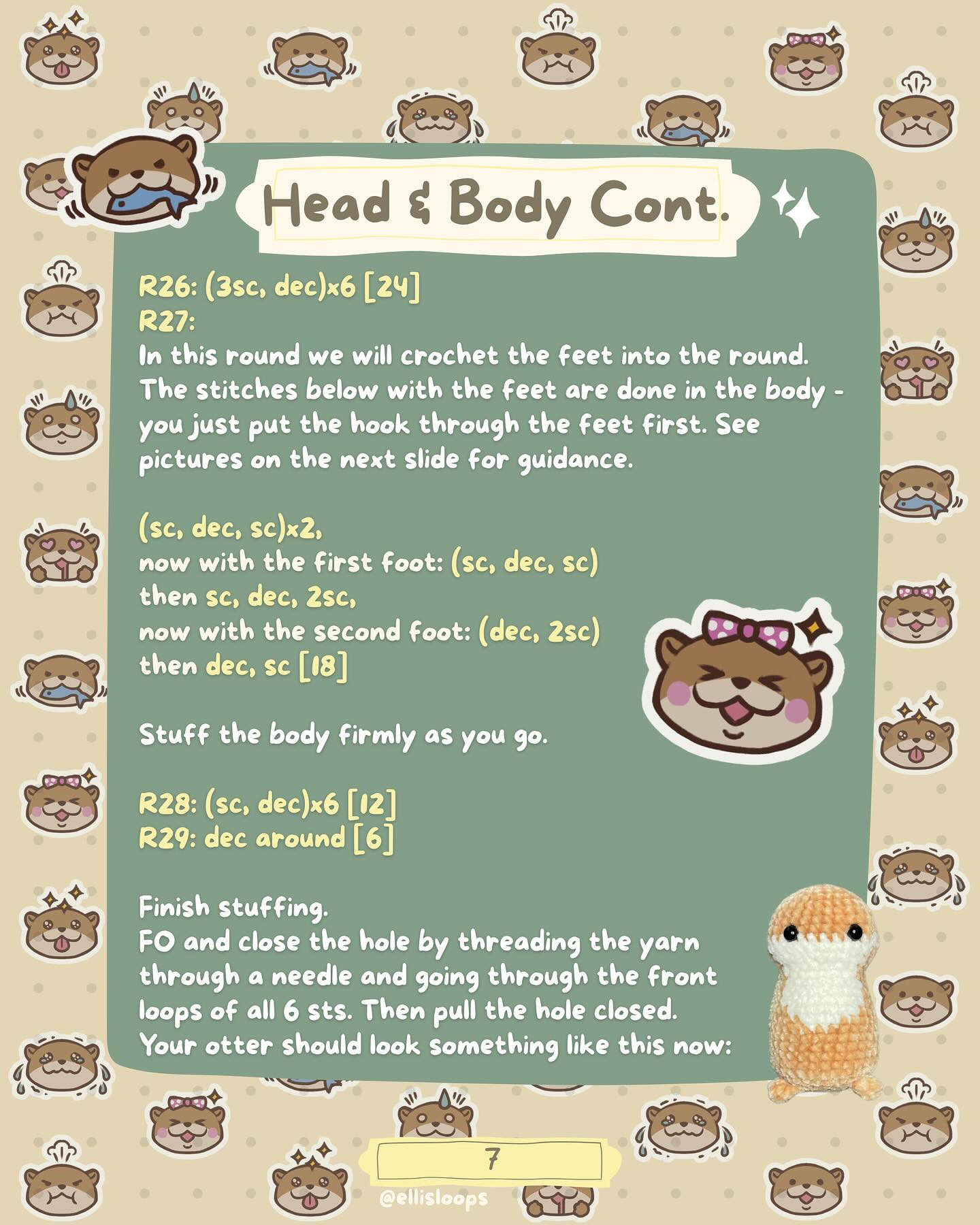 Adorable Otter Crochet Pattern with Plant Pot Accessory
