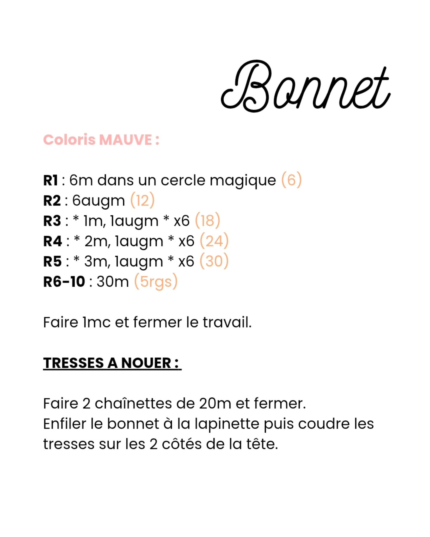 Adorable poupée crochet avec oreille de lapin rose gratuite