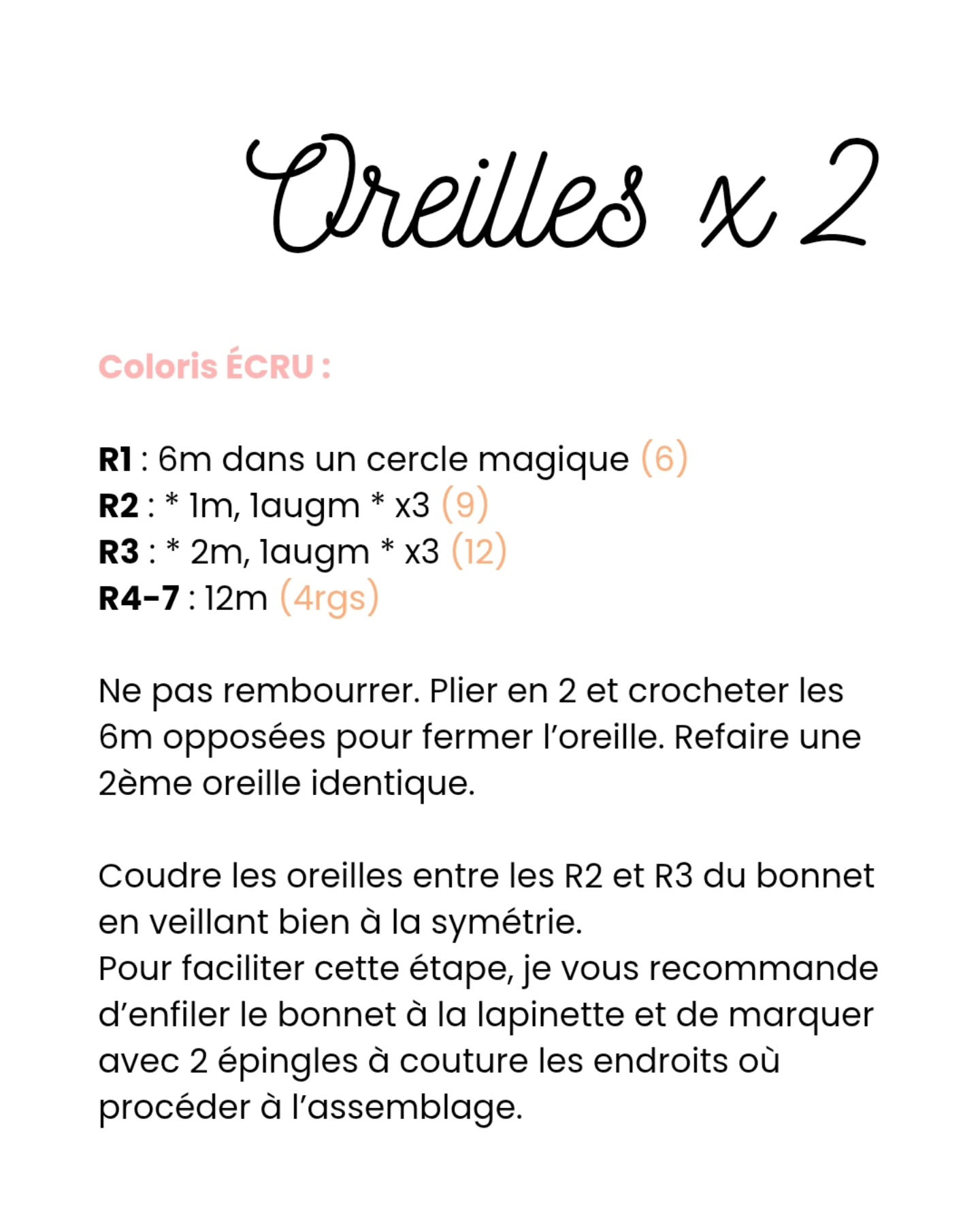 Adorable poupée crochet avec oreille de lapin rose gratuite
