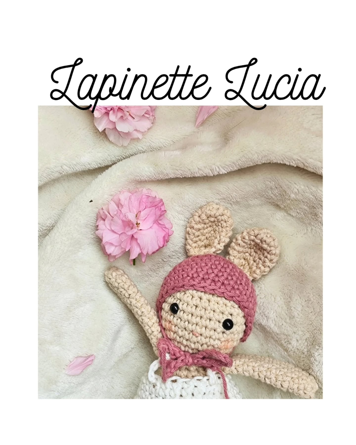 Adorable poupée crochet avec oreille de lapin rose gratuite