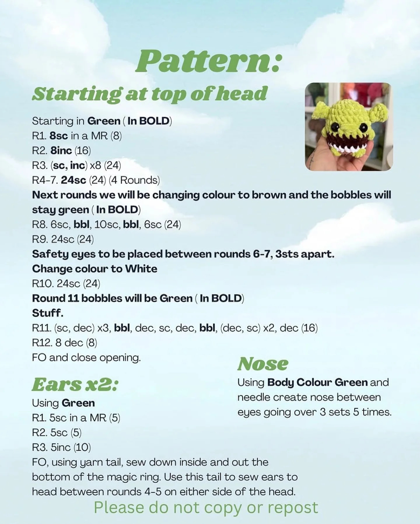 Adorable Shrek Crochet Pattern for Beginners