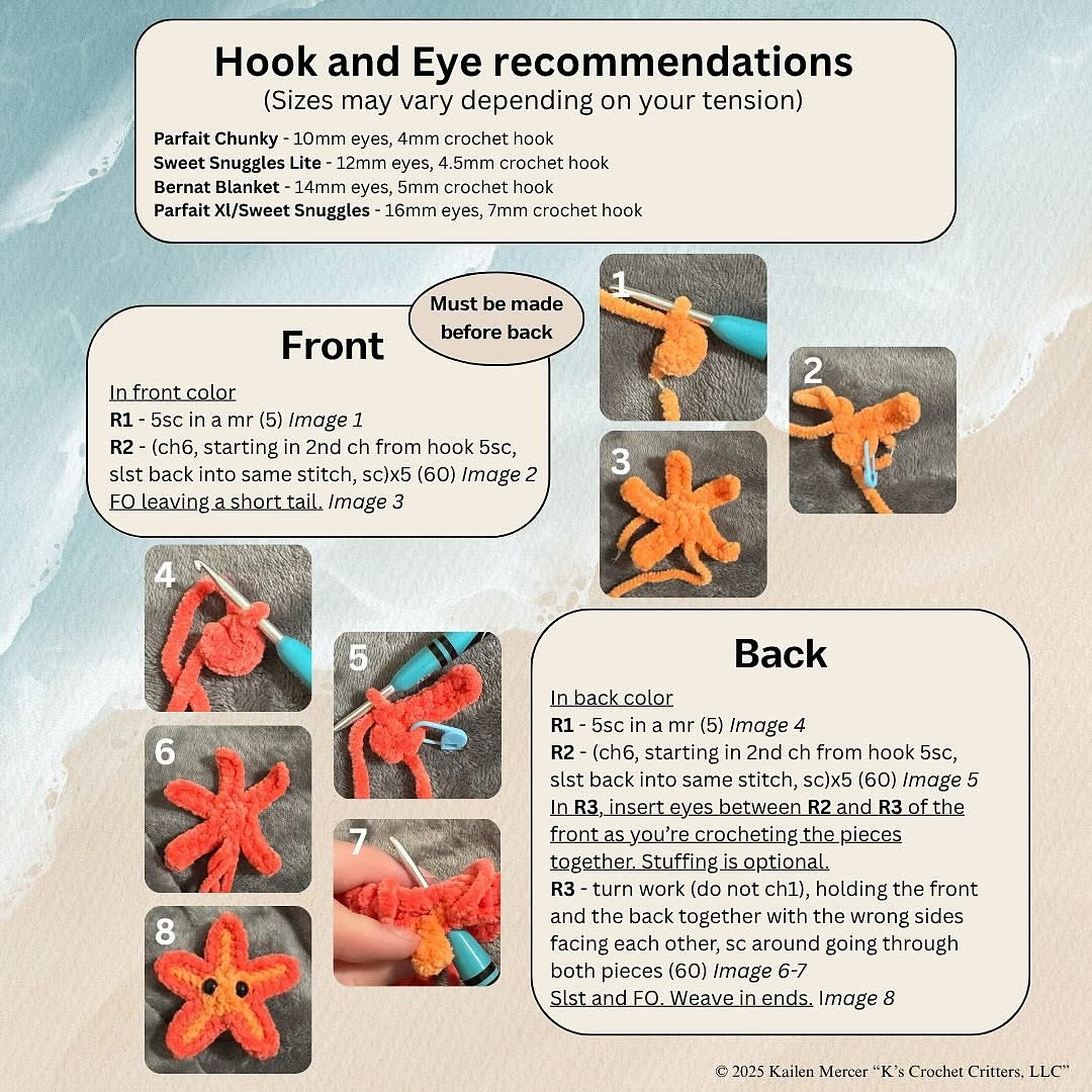 Adorable Starfish Crochet Pattern for Keychains or Decor