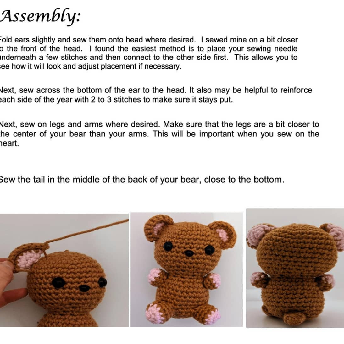 Adorable Valentine's Bear Crochet Pattern with Heart