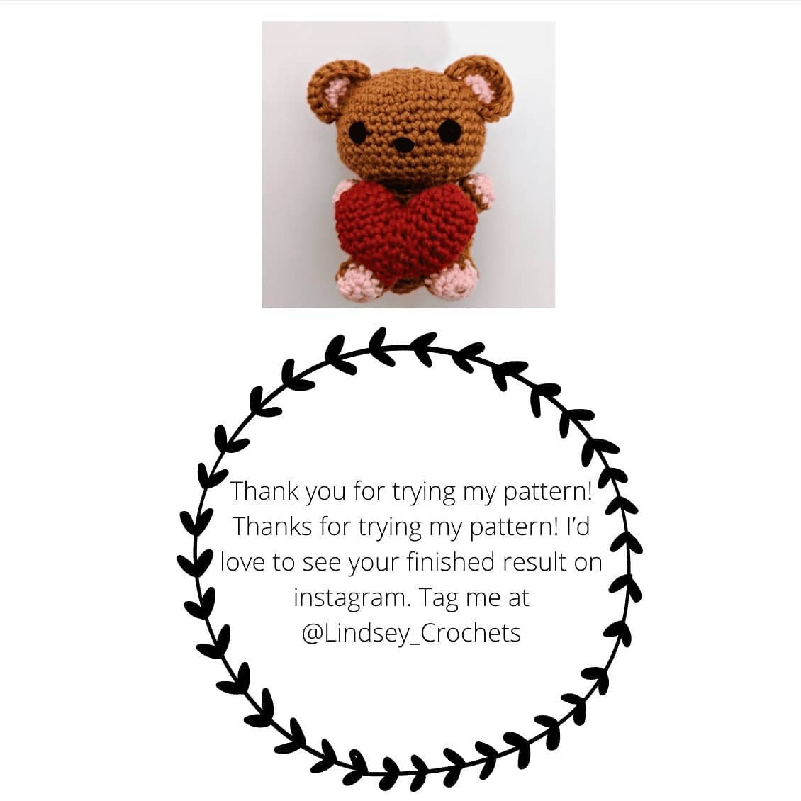 Adorable Valentine's Bear Crochet Pattern with Heart