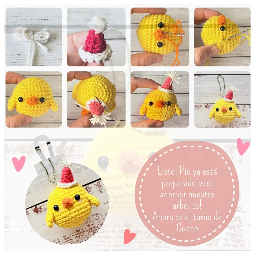Adornos de Navidad: Pio y Cucho en crochet para el árbol
