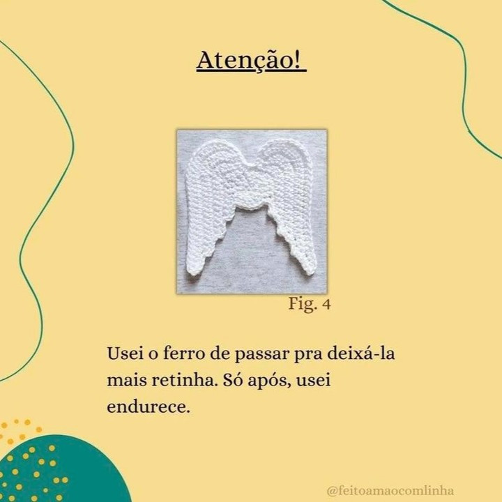Ala de anjo em crochê com receita gratuita