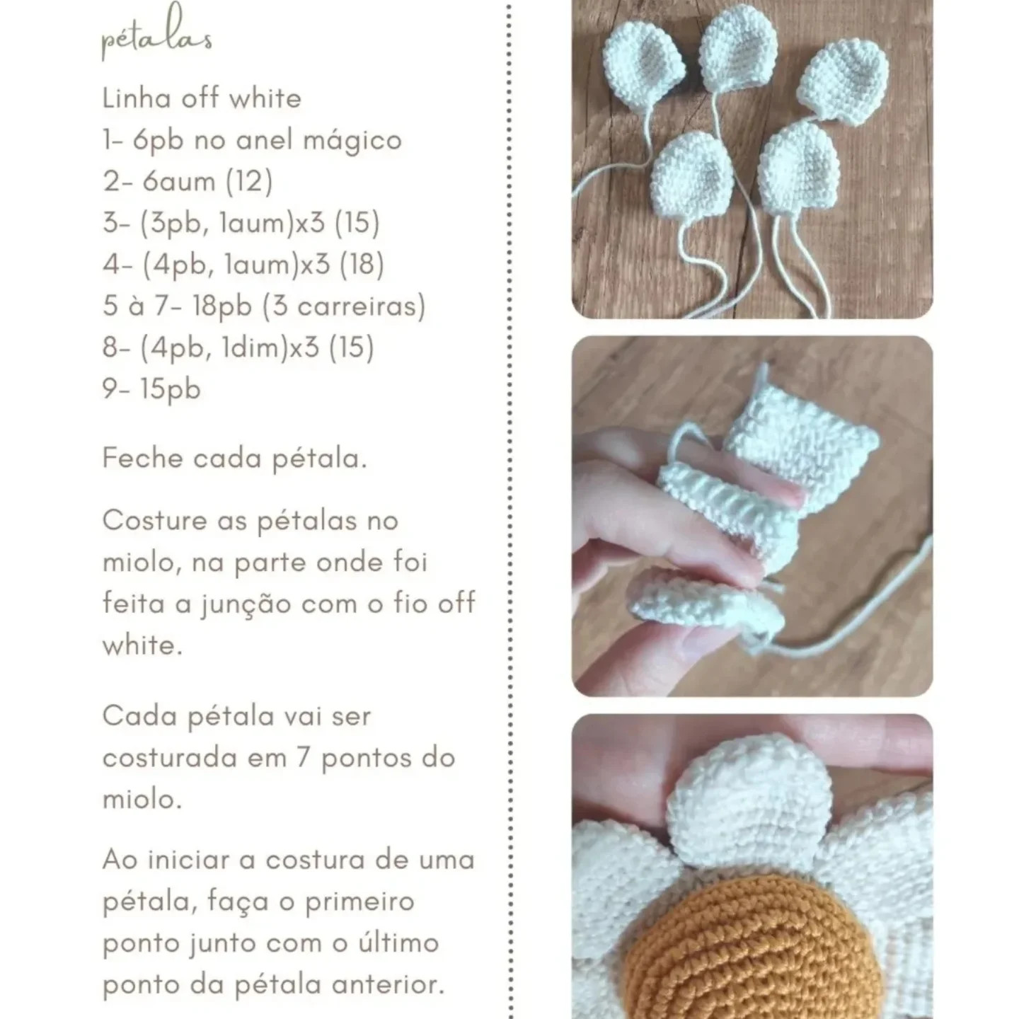 Alfineteiro de Flor de Crochê com Joaninha Encantadora