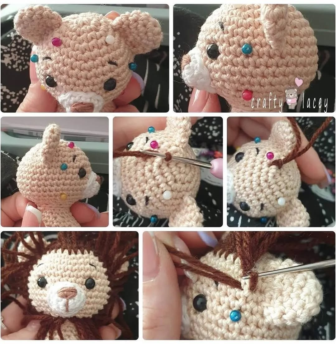 Amigurumi Crochet Pattern: Cute Lion Plushie