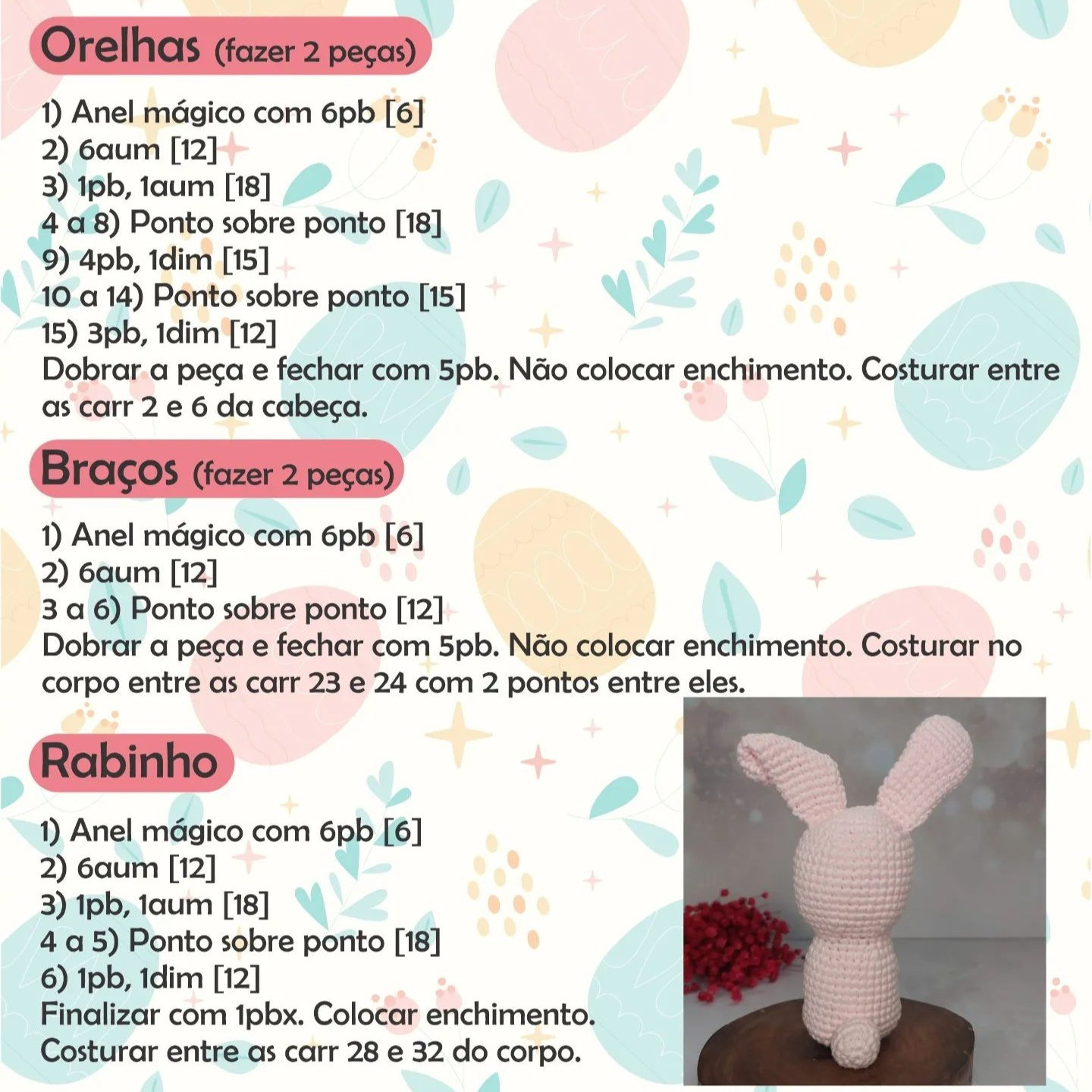 Amigurumi de Coelhinho da Páscoa: Receita Grátis para Crochê