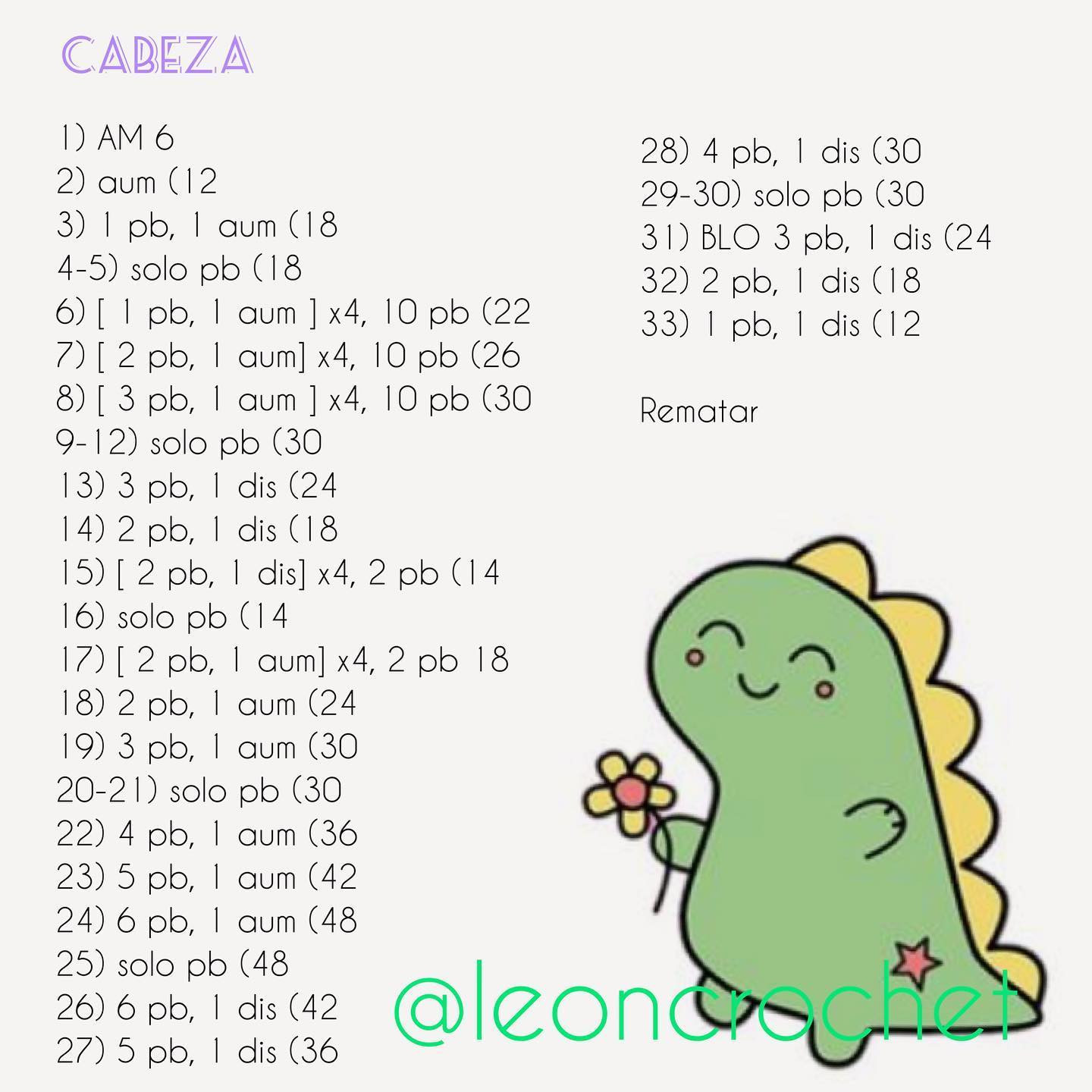 Amigurumi dinosaurio adorable para principiantes, patrón gratuito disponible.