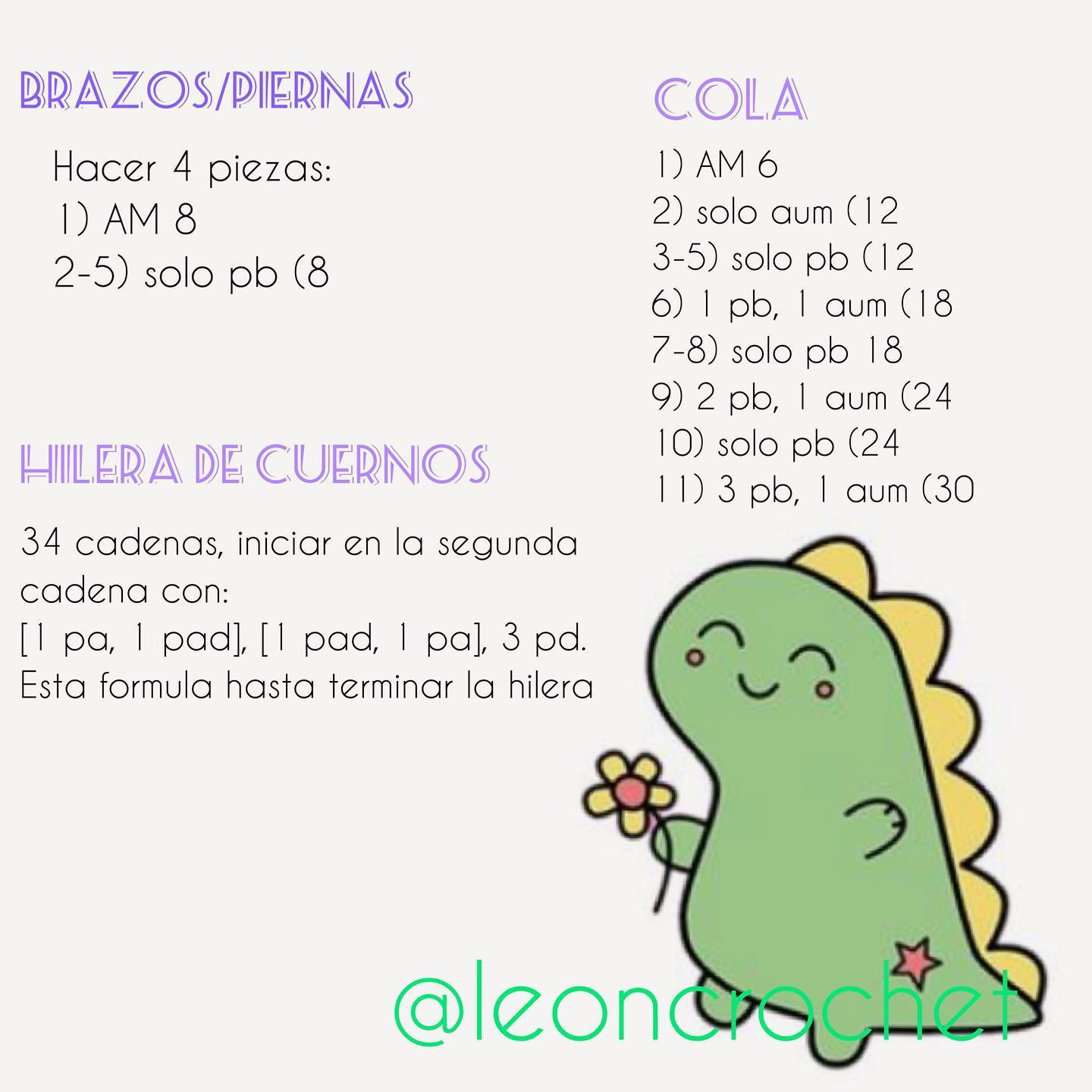 Amigurumi dinosaurio adorable para principiantes, patrón gratuito disponible.