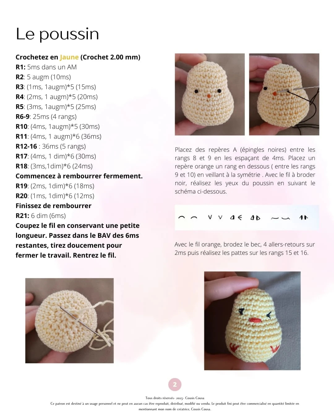 Amigurumi mignon de poussins et lapins en crochet