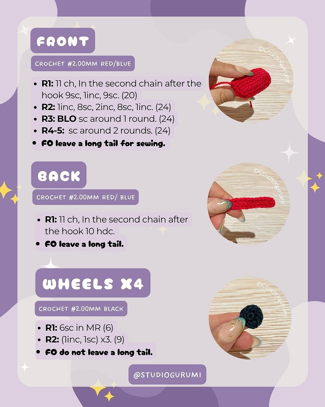 Amigurumi Mini Cars Crochet Pattern - McQueen and Sally