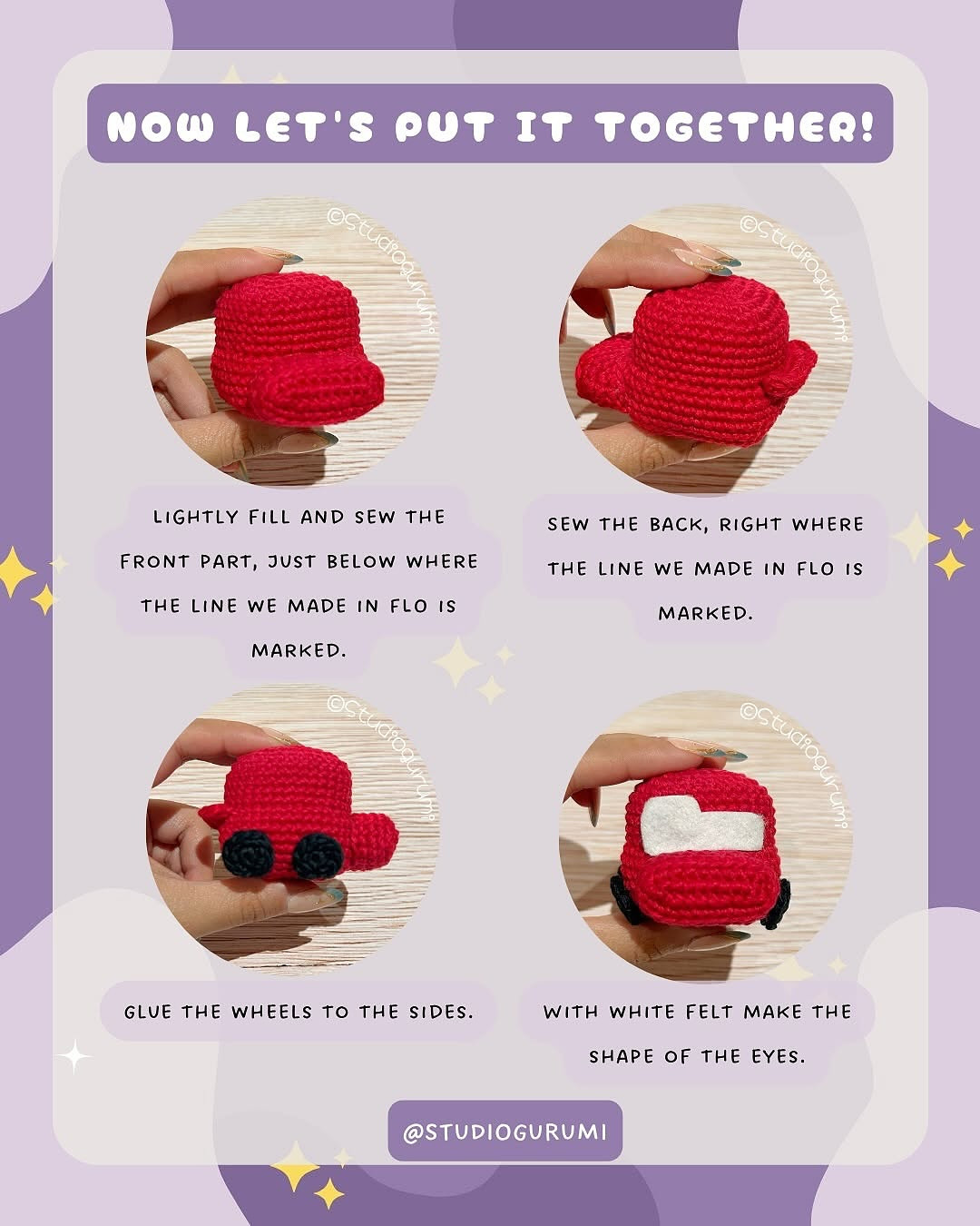 Amigurumi Mini Cars Crochet Pattern - McQueen and Sally