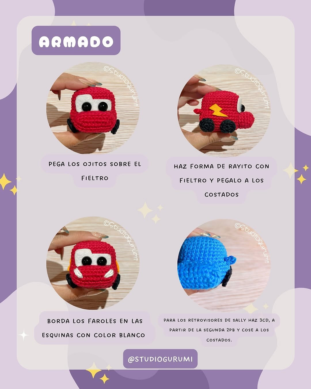 Amigurumi Mini Cars Crochet Pattern - McQueen and Sally