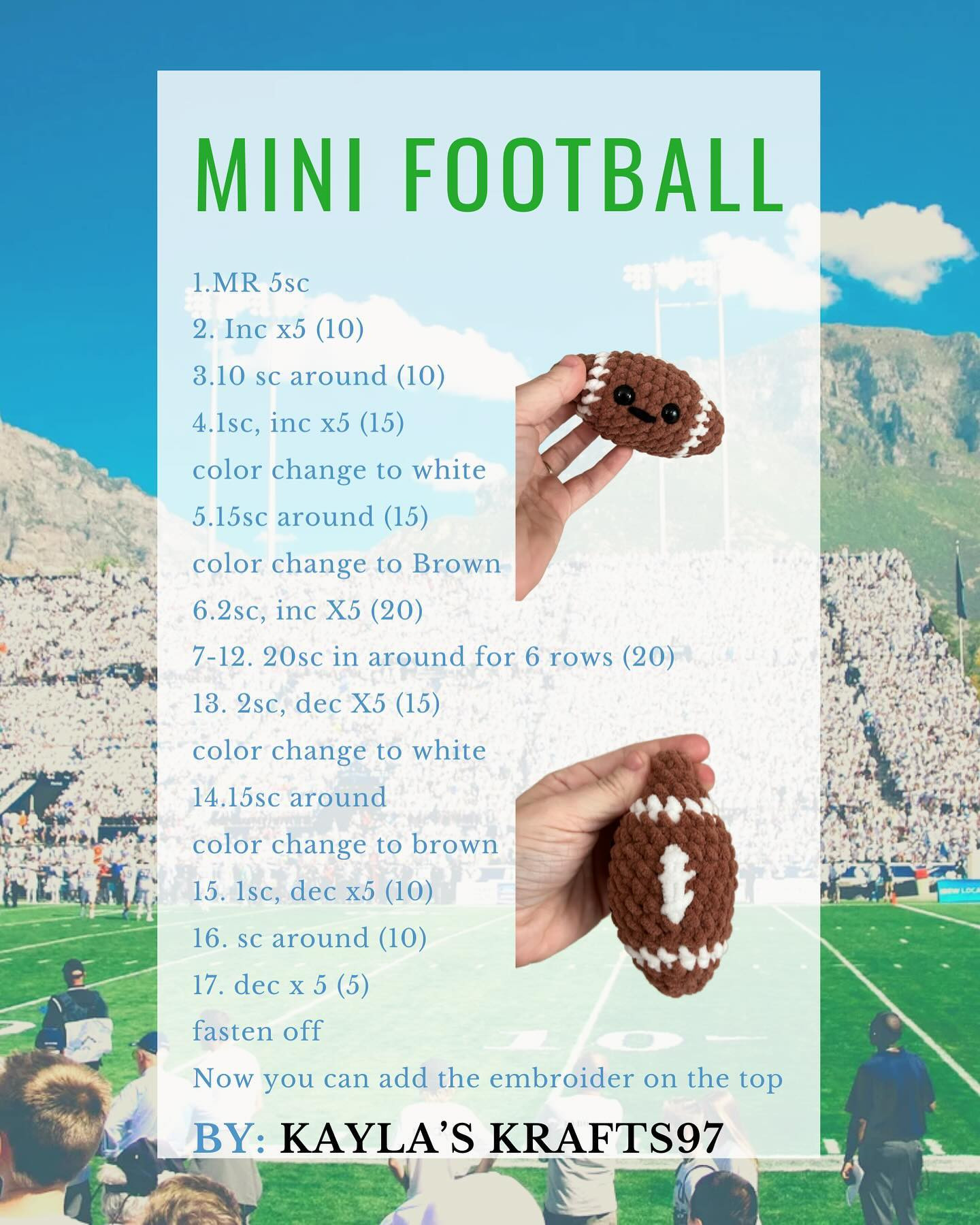 Amigurumi Mini Football Crochet Pattern for Beginners