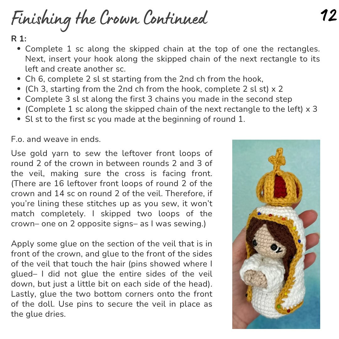 Amigurumi Our Lady of Fatima Free Crochet Pattern Tutorial